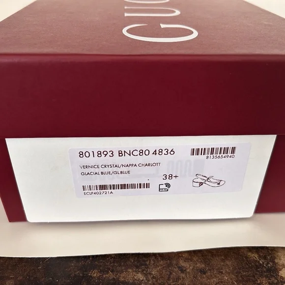 GUCCI Women's Horsebit Mary Jane Pumps Blue Patent Leather Size 8.5 NIB - Picture 9 of 10